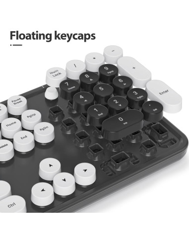 Teclado Retro USB Owpkeenthy Completo con Teclas Flotantes