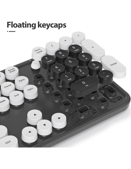 Teclado Retro USB Owpkeenthy Completo con Teclas Flotantes