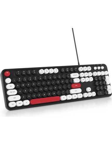 Teclado Retro USB Owpkeenthy Completo con Teclas Flotantes