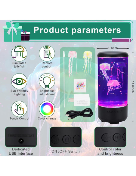 Lámpara de Medusa Jiayuan 7 Colores 5 Niveles Brillo