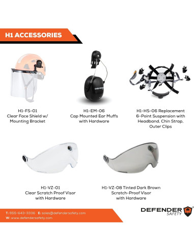 Casco de Seguridad Defender H1 Clase E con Visera