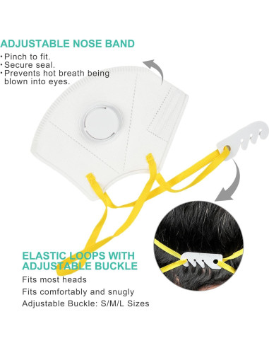 Mascarilla N95 LotFancy con Válvula - 10 Piezas