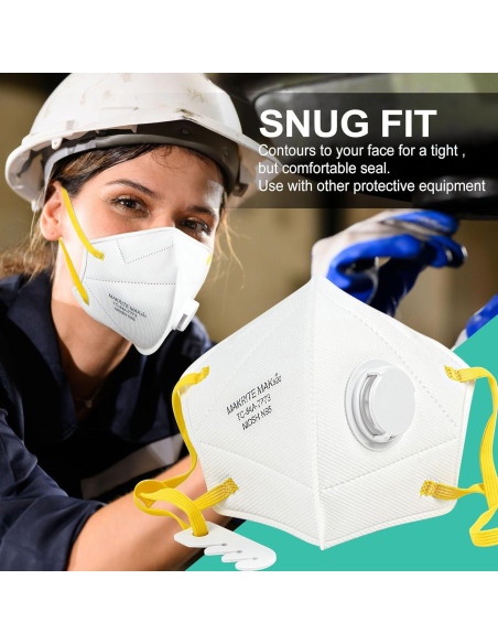 Mascarilla N95 LotFancy con Válvula - 10 Piezas