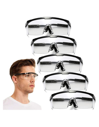 Gafas de Seguridad 5PCS Ajustables UV Anti-Niebla Unisex
