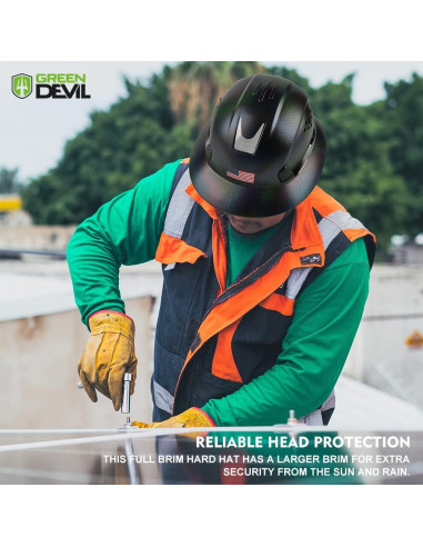 Casco de Construcción GREEN DEVIL Mervex Visera Completa