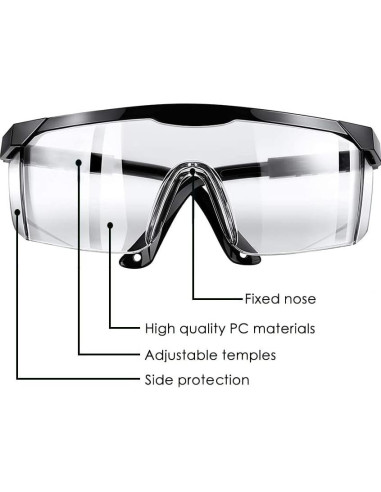 Gafas de Seguridad 5PCS Ajustables UV Anti-Niebla Unisex