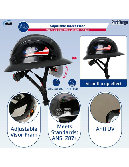 Casco de ala completa PerldVerge SF14 negro con visor