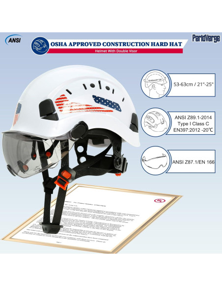 Casco de Seguridad PerldVerge SF06 Doble Visera Blanco Casco de Seguridad PerldVerge SF06 Doble Visera Blanco