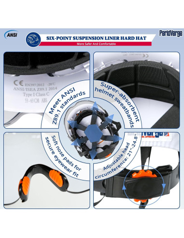 Casco de Seguridad PerldVerge SF06 Doble Visera Blanco