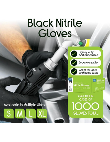 Guantes de Nitrilo Inspire Caja 1000 Mediana Negro