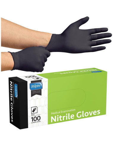 Guantes de Nitrilo Inspire Caja 1000 Mediana Negro