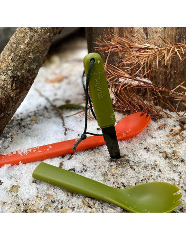 Spork Táctico Tapirus 2-pack Naranja/Verde 3 en 1 Camping