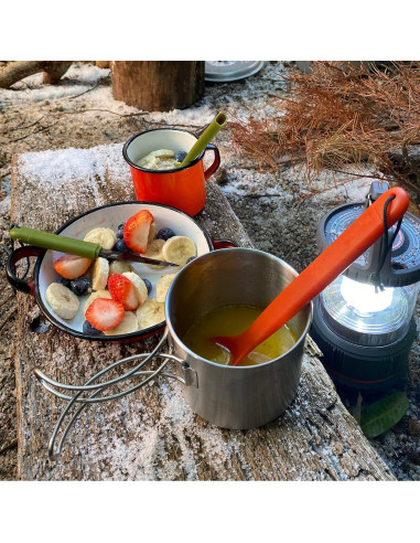 Spork Táctico Tapirus 2-pack Naranja/Verde 3 en 1 Camping