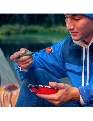 Spork Táctico Tapirus 2-pack Naranja/Verde 3 en 1 Camping