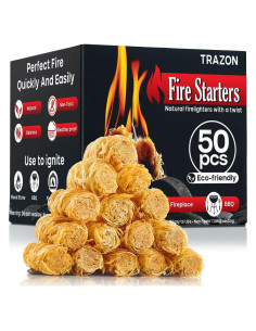 Encendedores de Madera TRAZON para BBQ y Chimenea 50 Piezas