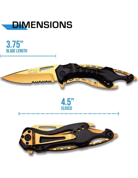 Cuchillo Plegable MTECH USA MT-A705, Hoja 9.53 cm Titanio