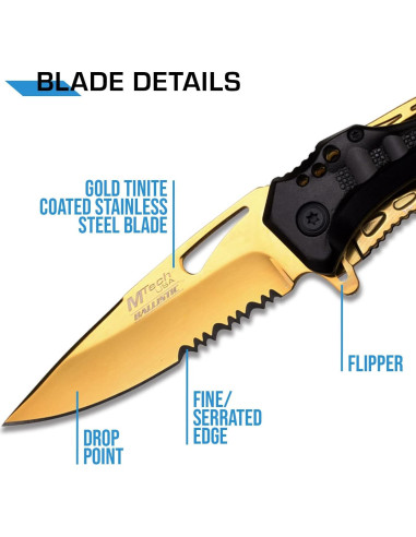 Cuchillo Plegable MTECH USA MT-A705, Hoja 9.53 cm Titanio