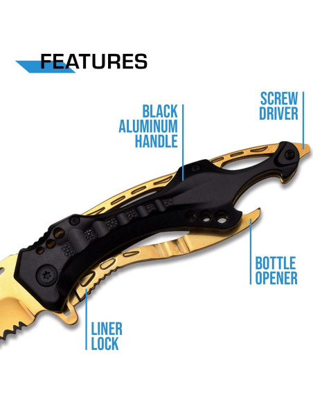 Cuchillo Plegable MTECH USA MT-A705, Hoja 9.53 cm Titanio