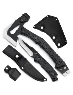 Hacha de Supervivencia ZENHOSIT 33 cm con Cuchillo y Funda