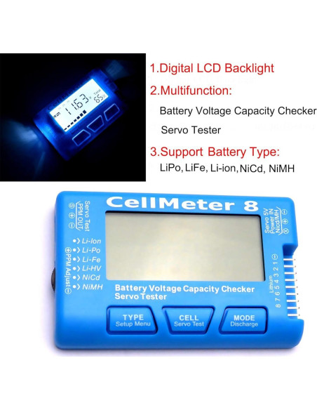 Comprobador de Batería Digital Langtu Cellmeter 8 en 1