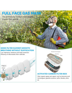 Máscara de Respirador Completa con Filtros para Pintura 2