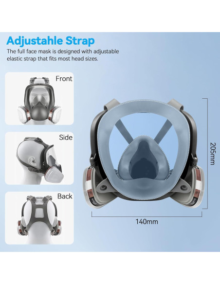Máscara de Respirador Completa con Filtros para Pintura