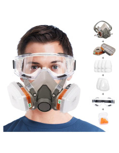 Máscara Respiratoria ANUNU 6200 con Filtros y Gafas
