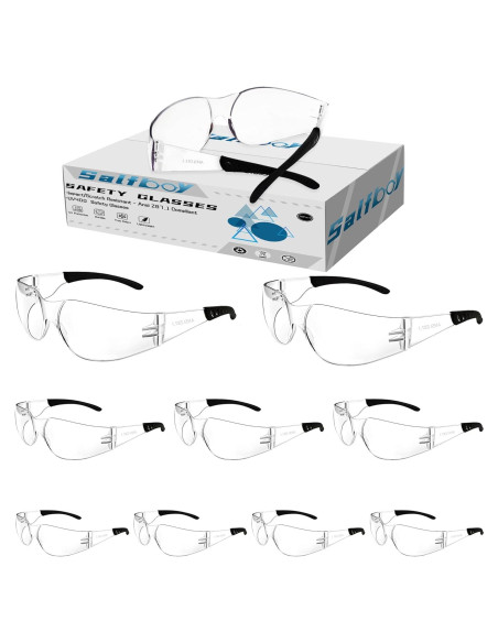 Gafas de Seguridad Salfboy ANSI Z87.1 Claras UV 10 Piezas