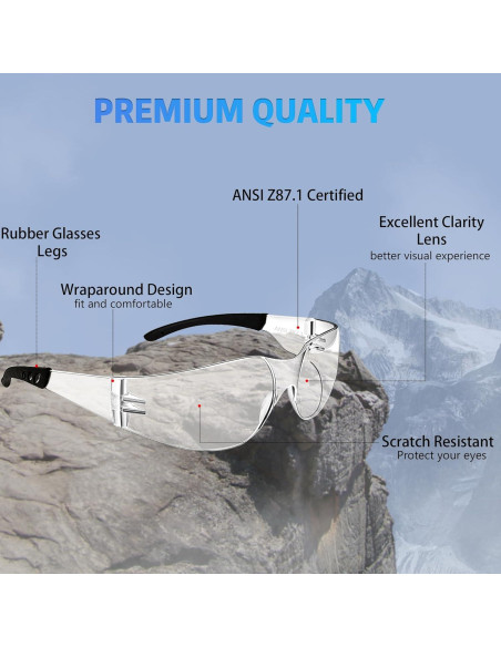 Gafas de Seguridad Salfboy ANSI Z87.1 Claras UV 10 Piezas