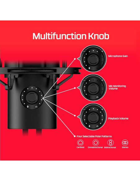 HyperX QuadCast 2 - Micrófono USB para Streaming y Podcasting