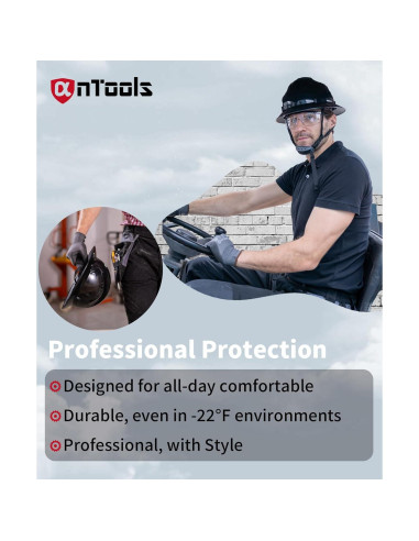 Casco de ala completa AnTools negro con ajuste 4 puntos