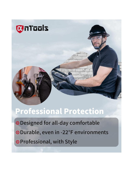 Casco de ala completa AnTools negro con ajuste 4 puntos