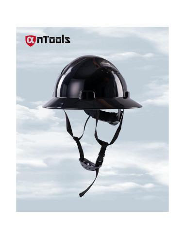 Casco de ala completa AnTools negro con ajuste 4 puntos