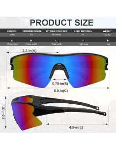 Gafas de Seguridad YENPK UV400 Antirayaduras 6 Piezas 2