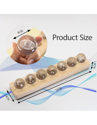 Juego de 7 Lámparas Marinas LED NoelWink 3D Decoración