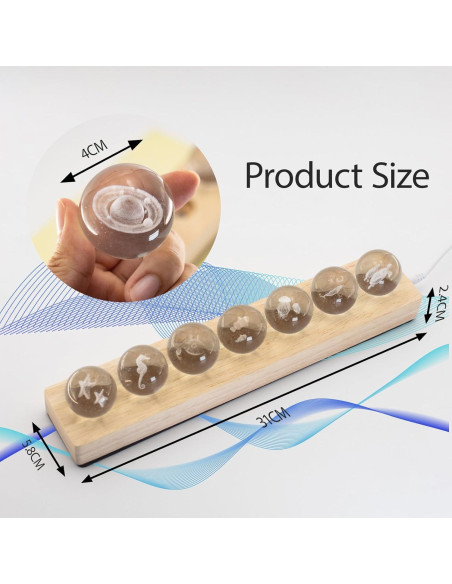 Juego de 7 Lámparas Marinas LED NoelWink 3D Decoración