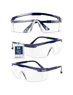 Gafas de Seguridad Antivaho PACIFIC PPE - 3 Paquete, Ajustables