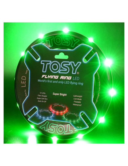 Anillo Volador TOSY - 12 LEDs RGB, Impermeable y Ligero