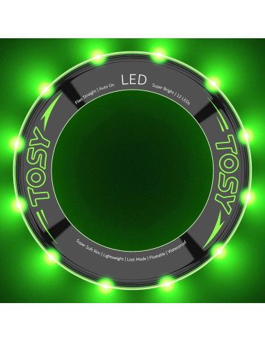 Anillo Volador TOSY - 12 LEDs RGB, Impermeable y Ligero