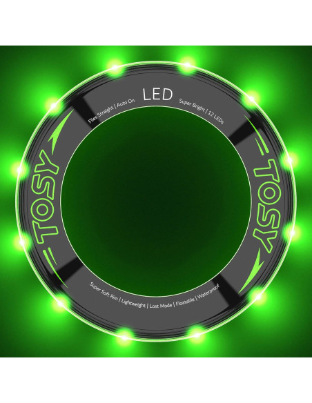 Anillo Volador TOSY - 12 LEDs RGB, Impermeable y Ligero