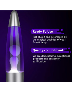 Lámpara de Movimiento Líquido Fumitt 33cm Cera Blanca Púrpura 2