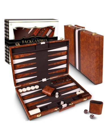 Juego de Backgammon Crazy Games Mediano 38 cm con Estuche