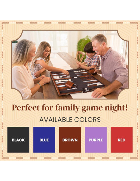 Juego de Backgammon Crazy Games Mediano 38 cm con Estuche