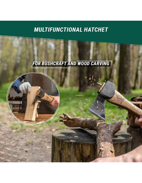 Hacha de Tallado BeaverCraft AX1 - Acero Forjado, Mango de Fresno