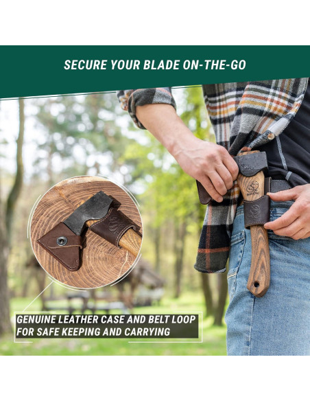 Hacha de Tallado BeaverCraft AX1 - Acero Forjado, Mango de Fresno