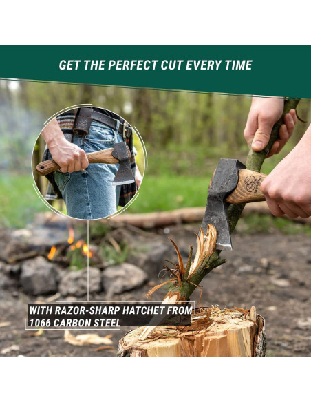 Hacha de Tallado BeaverCraft AX1 - Acero Forjado, Mango de Fresno