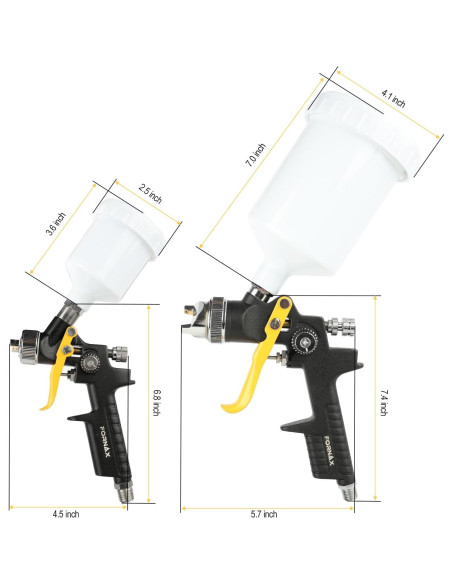 Pistola de Pintura HVLP Fornax ZAK3401 600ml 2 Boquillas