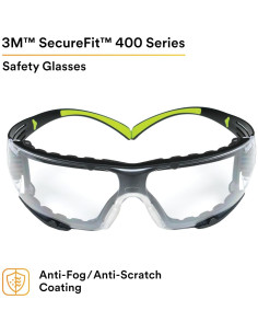 Gafas de seguridad 3M SecureFit 400, lente clara, anti-vaho 2