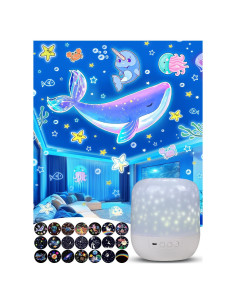 Proyector de Estrellas YOUKELA con 21 Películas y Luz Nocturna