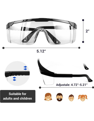 Gafas de Seguridad PETLESO Lentes Transparentes Antisalpicaduras
